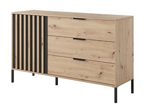 Miniaturka 2 - Komoda z drewnianymi frontami i pionowymi listwami, styl nowoczesny