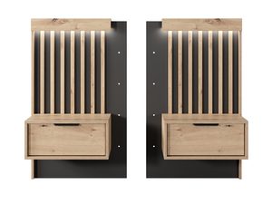 Miniaturka 1 - Nowoczesne szafki nocne z drewnianymi akcentami i szufladami do sypialni