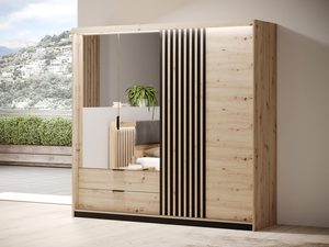 Miniaturka 5 - Nowoczesna szafa z lustrzanymi drzwiami i pionowymi listwami