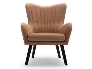 Miniaturka 9 - Beżowy fotel tapicerowany z pionowym pikowaniem, styl nowoczesny