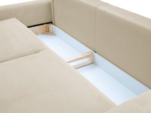 Miniaturka 6 - Beżowy narożnik z pojemnikiem na pościel