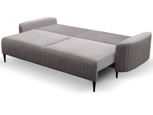 Miniaturka 35 - Szara sofa welurowa z funkcją spania, styl nowoczesny