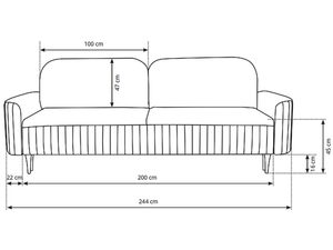 Miniaturka 37 - Rysunek techniczny sofy z nowoczesnym pikowaniem