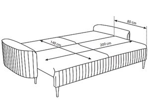 Miniaturka 39 - Schemat narożnika modułowego z funkcją spania, wymiary techniczne