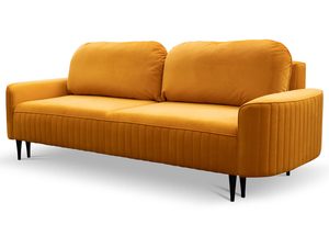 Miniaturka 7 - Musztardowa sofa na metalowych nóżkach
