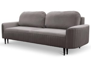 Miniaturka 31 - Szara sofa welurowa do salonu z ozdobnym przeszyciem