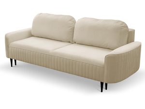 Miniaturka 3 - Beżowa sofa welurowa do salonu z prostym designem