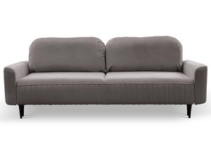 Miniaturka 32 - Szara sofa welurowa do salonu z ozdobnym przeszyciem