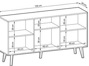 Miniaturka 5 - Wymiary komody loftowej do salonu