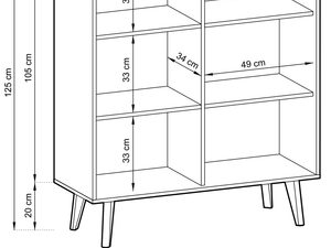 Miniaturka 5 - Schemat techniczny komody na metalowych nóżkach