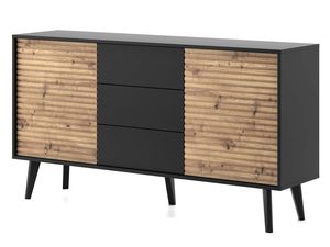 Miniaturka 1 - Komoda z drewnianymi frontami i czarną obudową w stylu loftowym