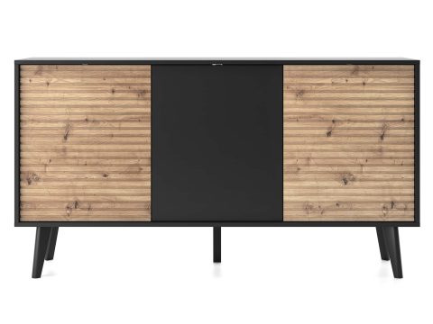 Loftowa komoda z drewnianymi frontami