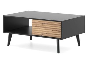 Miniaturka 1 - Nowoczesny stolik kawowy z szufladą i czarnymi nóżkami
