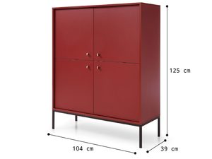 Miniaturka 17 - Czerwona szafa z czarną podstawą – wymiary