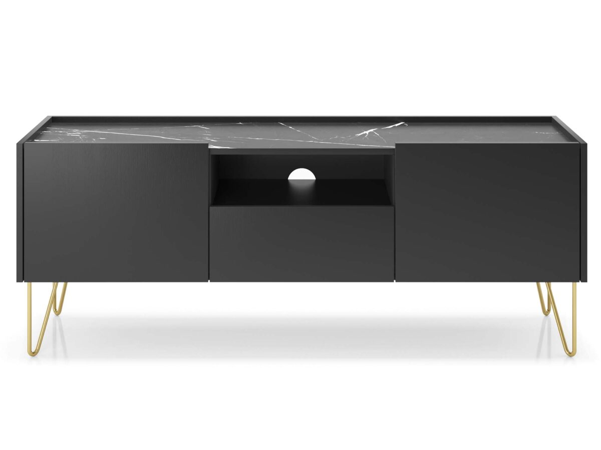 Szafka RTV z Pozłacanymi Nóżkami Harmonia
