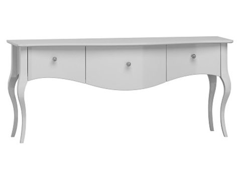 Szafka RTV w połysku z eleganckimi gałkami