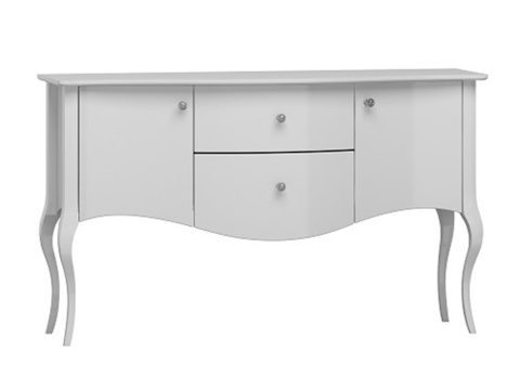 Nowoczesna konsola w stylu francuskim, białe fronty MDF