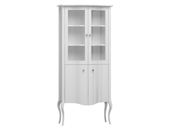 Komoda na giętych nóżkach z lustrzanymi drzwiczkami