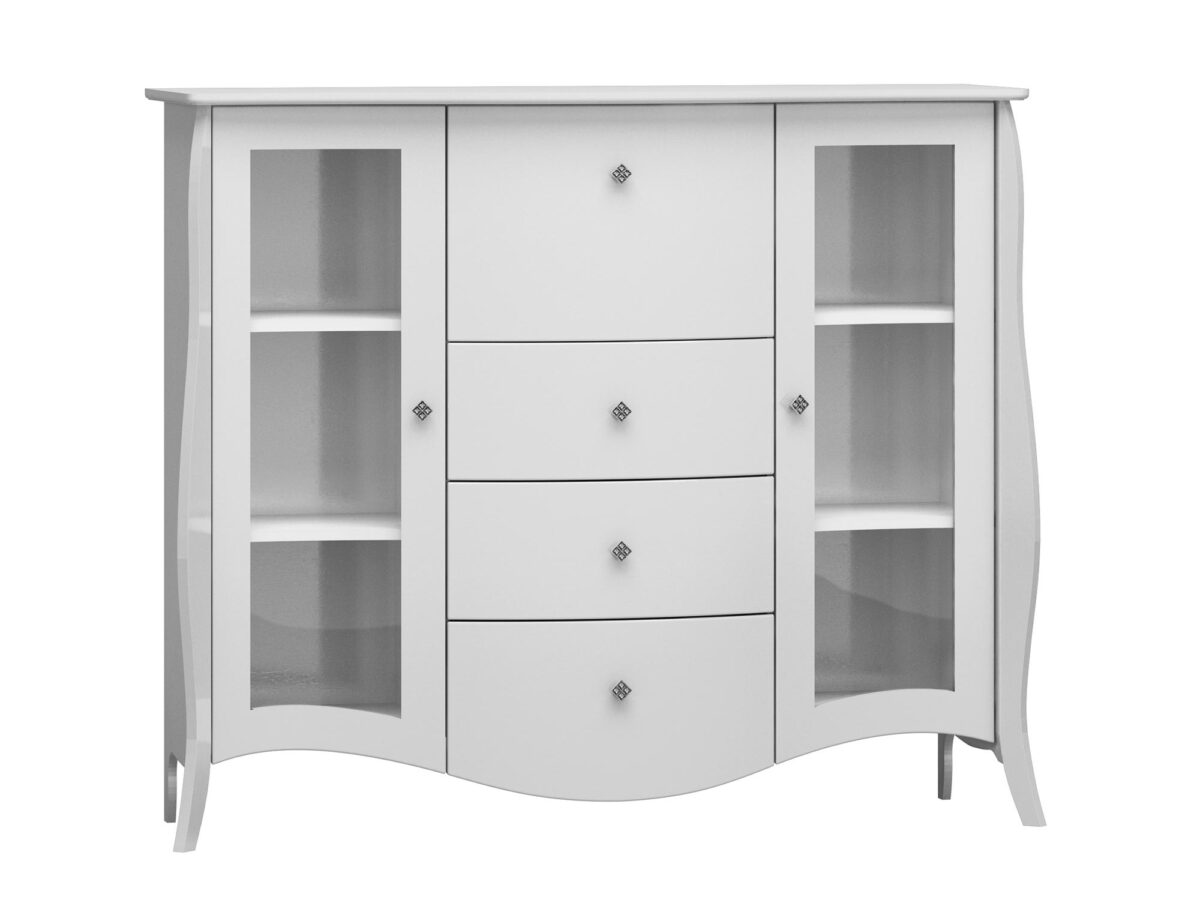 Przeszklona Komoda z Barkiem Barocco BR07 Połysk