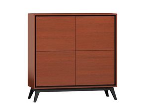 Miniaturka 3 - Drewniana komoda z czarnymi metalowymi nogami i minimalistycznym designem