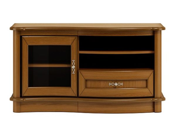 Klasyczna szafka RTV z rzeźbionymi frontami