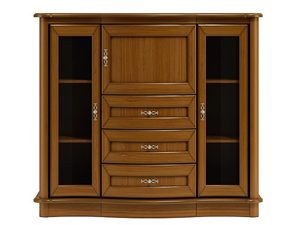 Miniaturka 10 - Klasyczna komoda z wieloma szufladami, rzeźbionymi detalami i dekoracyjnymi uchwytami do stylowego wnętrza