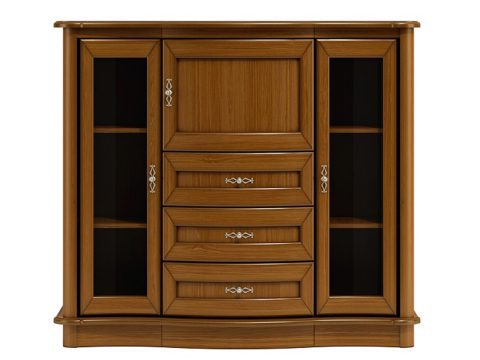 Klasyczna komoda z wieloma szufladami, rzeźbionymi detalami i dekoracyjnymi uchwytami do stylowego wnętrza