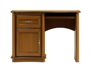 Miniaturka 10 - Klasyczne biurko z drewnianym blatem, rzeźbionymi detalami i eleganckim wykończeniem do gabinetu