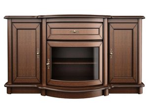 Miniaturka 5 - Drewniana komoda z rzeźbionymi detalami, szufladami i klasycznym wykończeniem do stylowego wnętrza