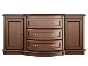 Miniaturka 5 - Klasyczna komoda z rzeźbionymi detalami, dekoracyjnymi uchwytami i szufladami do eleganckiego wnętrza