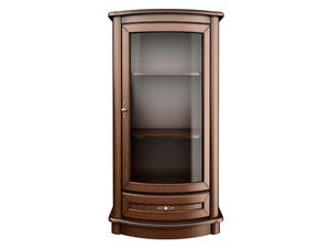 Miniaturka 5 - Klasyczna witryna narożna z przeszklonymi drzwiami, rzeźbionymi detalami i dekoracyjnymi uchwytami do eleganckiego wnętrza