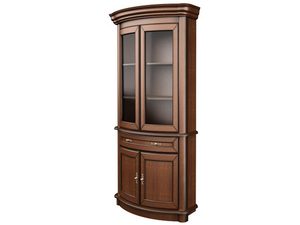 Miniaturka 5 - Klasyczna witryna z przeszklonymi drzwiami, rzeźbionymi detalami i dekoracyjnymi uchwytami do eleganckiego wnętrza