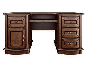 Miniaturka 5 - Drewniane biurko z rzeźbionymi detalami i klasycznym wykończeniem do eleganckiego gabinetu