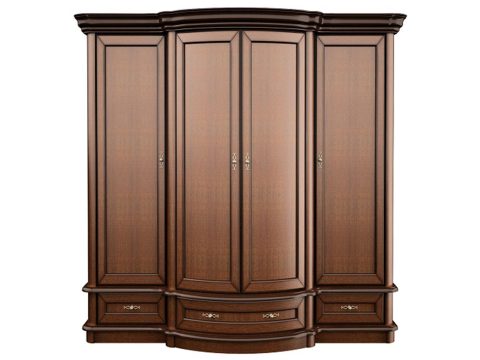 Drewniana szafa z rzeźbionymi detalami i klasycznym wykończeniem do stylowego wnętrza