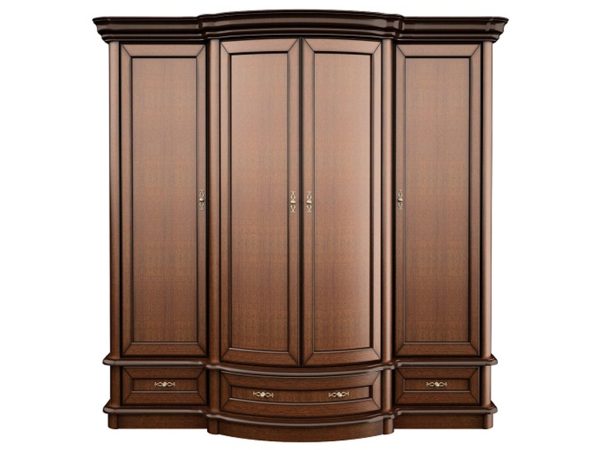 Drewniana szafa z rzeźbionymi detalami i klasycznym wykończeniem do stylowego wnętrza