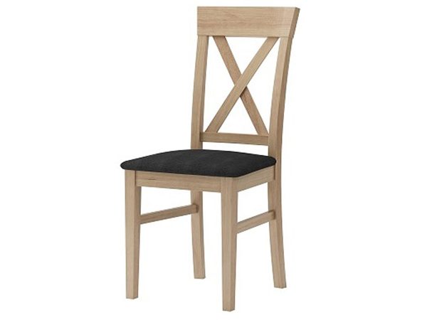 Stylowe drewniane krzesło z tapicerowanym siedziskiem