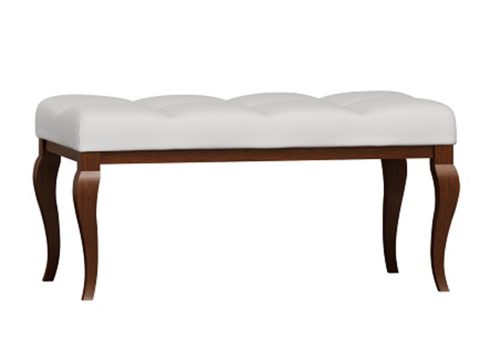 Ławka z tapicerowanym siedziskiem i rzeźbionymi nogami w stylu retro do eleganckiego przedpokoju