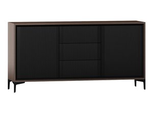 Miniaturka 3 - Komoda czarna z frezowanymi frontami i metalowymi nóżkami