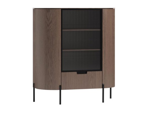 Nowoczesna witryna zaokrąglona z czarnym frontem