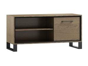 Miniaturka 3 - Niska szafka RTV z jasnego drewna, nowoczesny styl