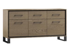 Miniaturka 3 - Niska komoda z czarnymi metalowymi nóżkami nowoczesny styl