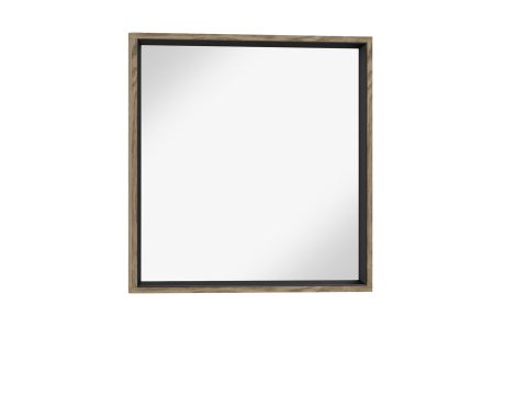 Prostokątne lustro z drewnianą ramą, minimalistyczny design