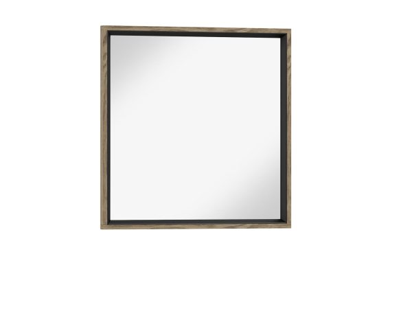 Prostokątne lustro z drewnianą ramą, minimalistyczny design