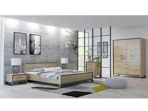 Miniaturka 2 - Aranżacja sypialni z meblami z jasnego drewna i nowoczesnym łóżkiem