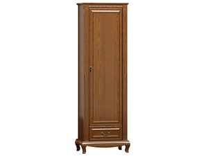 Miniaturka 6 - Wysoka szafa z drewnianymi frontami, rzeźbionymi detalami i eleganckimi uchwytami w stylu vintage