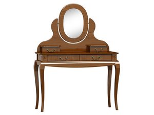 Miniaturka 1 - Klasyczna toaletka z lustrem, rzeźbionymi nogami i eleganckimi uchwytami do stylowej sypialni