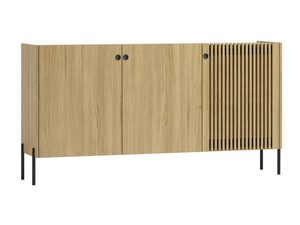 Miniaturka 4 - Komoda z ryflowanymi frontami, dąb litego drewna, metalowe nogi, styl nowoczesny