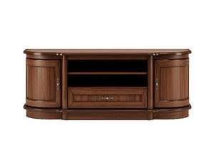 Miniaturka 5 - Szafka RTV orzech z szufladą i zaokrąglonymi drzwiczkami