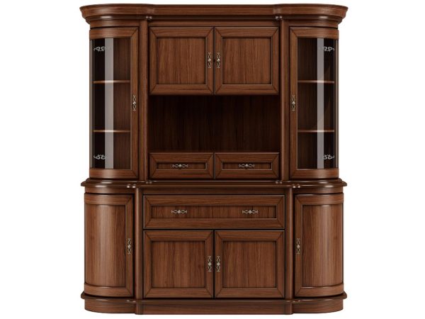 Ciemna drewniana witryna idealna do salonu