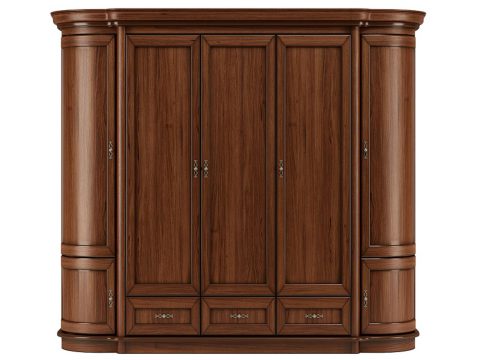 Drewniana duża szafa w kolorze ciemnego drewna